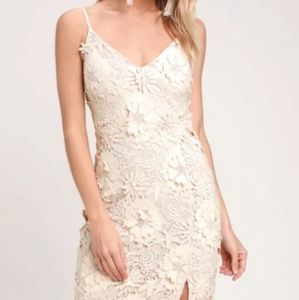 Lulus Small Blush Cream Crotchet Midi Dress